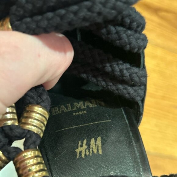 BNIB BALMAIN X H&M black rope gladiator boots 41 - Picture 7 of 8